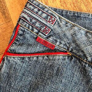 Women's U.S. Polo Assn. Blue Jeans W/ Red Piping Red & White Lettering Sz 11/12